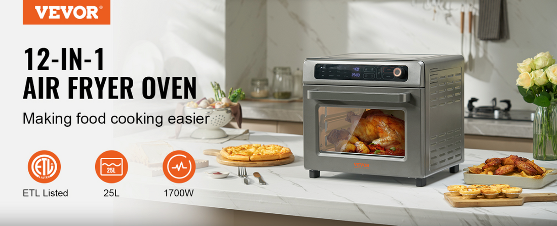 Air fryer toaster oven, Multifunctional kitchen appliance, VEVOR 12-IN-1 review