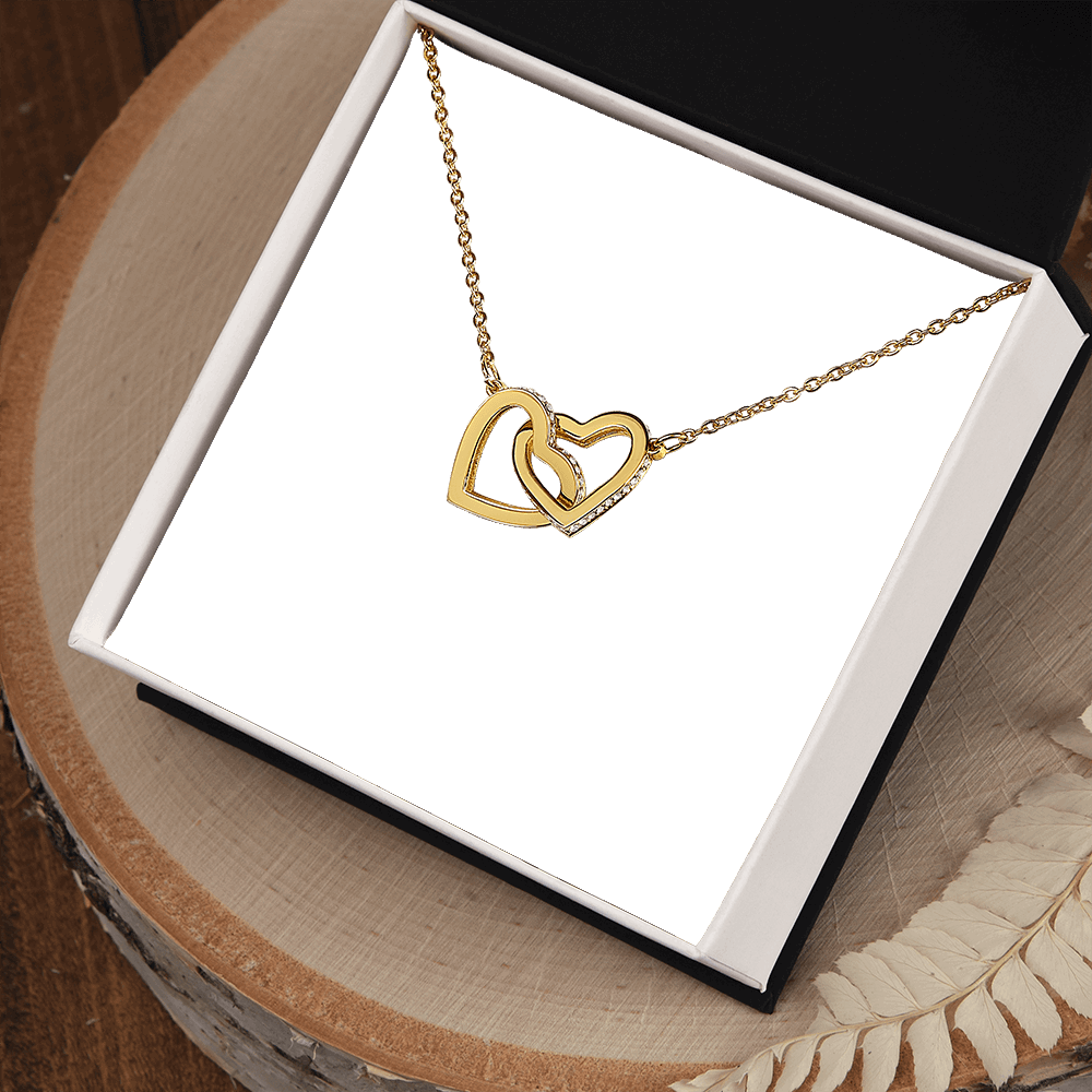 "Never-Ending Love" Interlocking Heart Necklace, Romanic Gift for Wedding, Valentine, Birthday & Anniversary