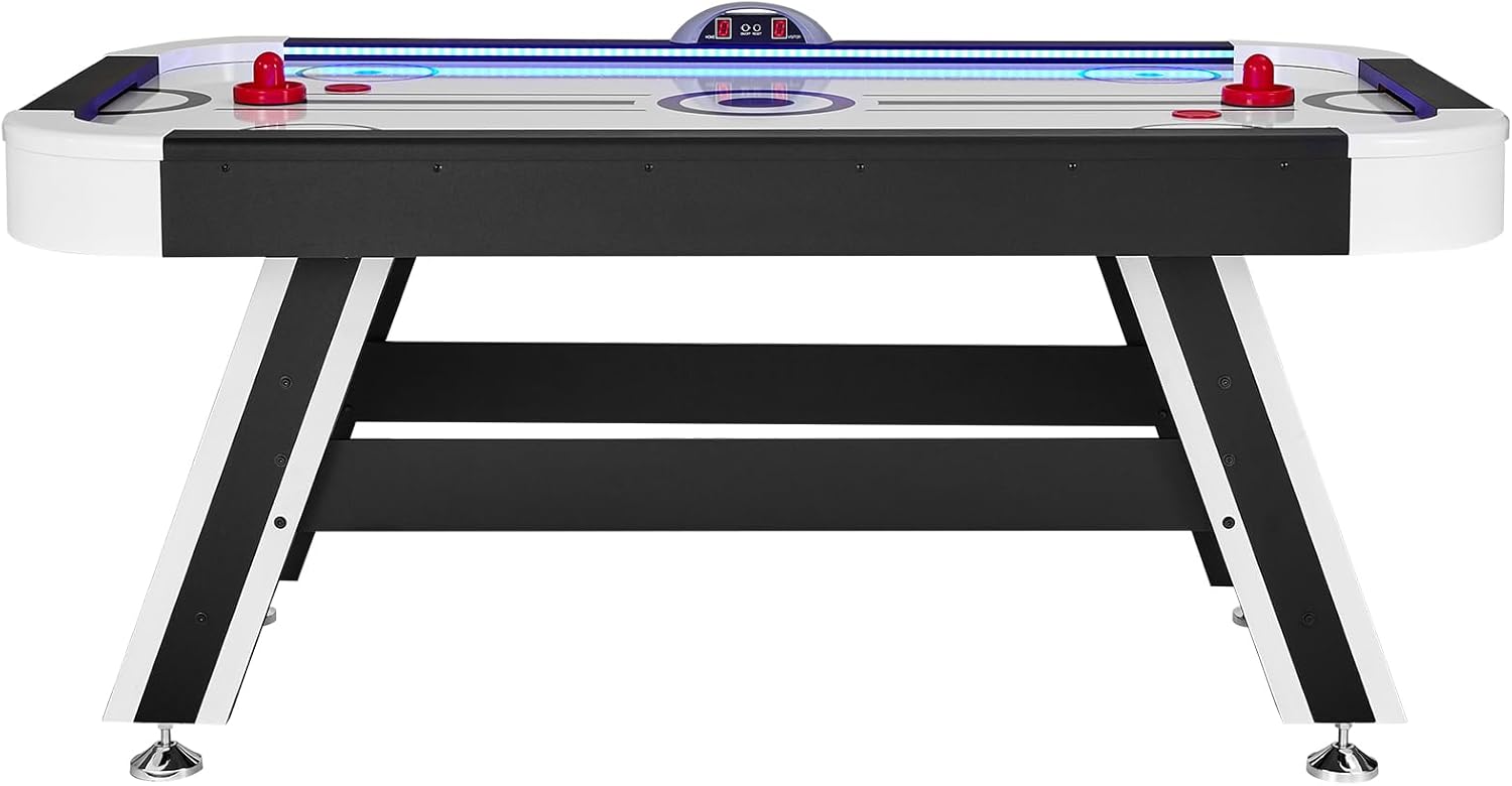 VEVOR Air Hockey Table, 72" Indoor Hockey Table for Kids and Adults, LED Sports Hockey Game with 2 Pucks, 2 Pushers, and Electronic Score System, Arcade Gaming Set for Game Room Family Home