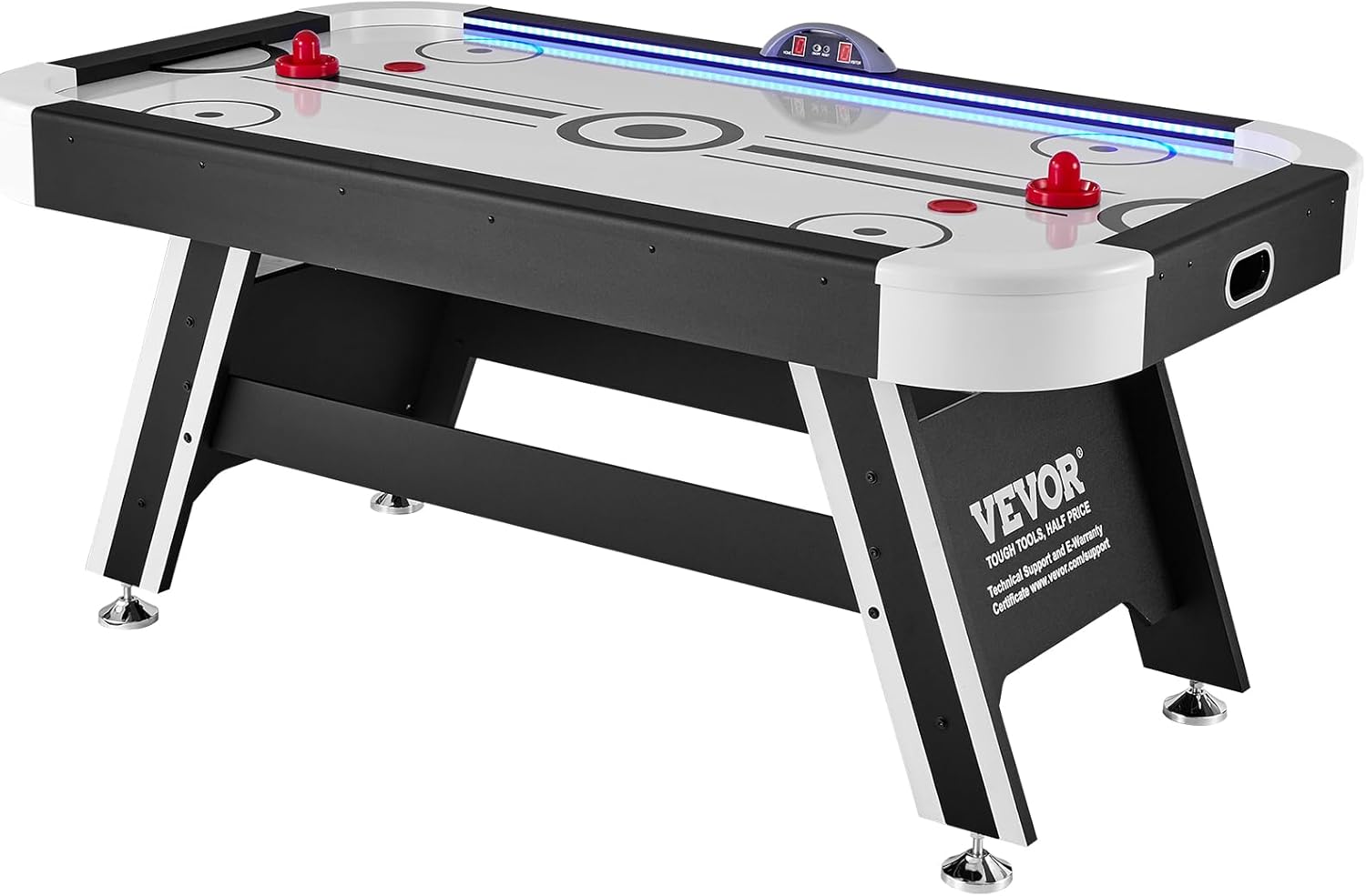 VEVOR Air Hockey Table, 72" Indoor Hockey Table for Kids and Adults, LED Sports Hockey Game with 2 Pucks, 2 Pushers, and Electronic Score System, Arcade Gaming Set for Game Room Family Home