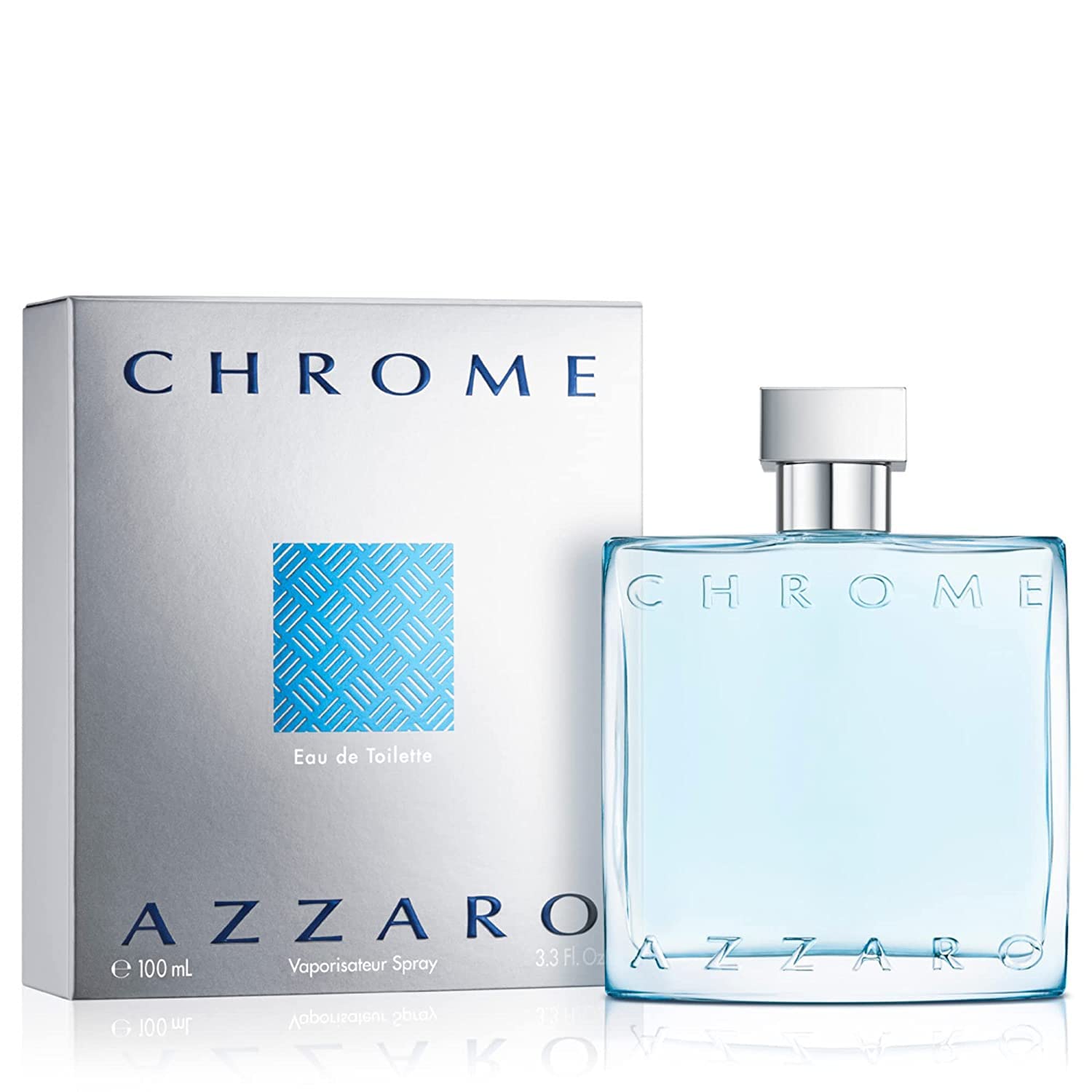 Azzaro Chrome Eau de Toilette - Fresh Aquatic Mens Cologne - Citrus, Woody, Musky Fragrance -Fresh Notes of Bergamot - Everyday Wear - Classic Summer Beach Scent - Luxury Perfumes for Men