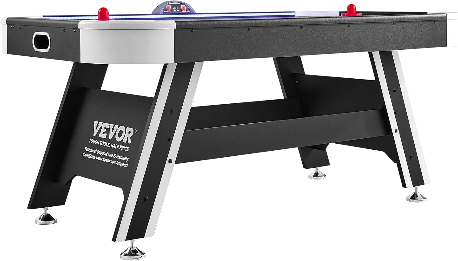 VEVOR Air Hockey Table, 72" Indoor Hockey Table for Kids and Adults, LED Sports Hockey Game with 2 Pucks, 2 Pushers, and Electronic Score System, Arcade Gaming Set for Game Room Family Home