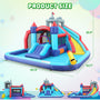 DREAMVAN Inflatable Water Slide, 8 in 1 Bounce House Water Park with 580W Blower, Giant Jumping Castle with 2 Slide, Ball Shooting, Climbing Wall, Fun Pool, Basketball Hoop for Kids 3-10 Years Old