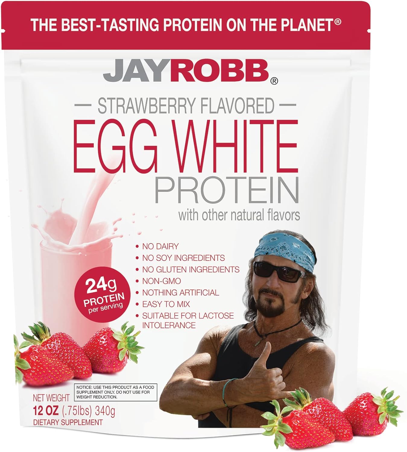 Jay Robb Strawberry Egg White Protein Powder