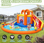 HuaKastro 14.2x12.8FT Big Inflatable Water Slide Bounce House Combo for Big Kids 5-12, with 2 Long Slide, Trampoline & Big Splash Pool, Blow Up Water Park for Backyard Summer Outdoor Fun