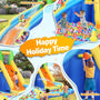 DREAMVAN Inflatable Water Slide, 8 in 1 Bounce House Water Park with 580W Blower, Giant Jumping Castle with 2 Slide, Ball Shooting, Climbing Wall, Fun Pool, Basketball Hoop for Kids 3-10 Years Old