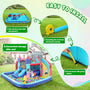 DREAMVAN Inflatable Water Slide, 8 in 1 Bounce House Water Park with 580W Blower, Giant Jumping Castle with 2 Slide, Ball Shooting, Climbing Wall, Fun Pool, Basketball Hoop for Kids 3-10 Years Old