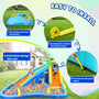 DREAMVAN Inflatable Water Slide, 8 in 1 Bounce House Water Park with 580W Blower, Giant Jumping Castle with 2 Slide, Ball Shooting, Climbing Wall, Fun Pool, Basketball Hoop for Kids 3-10 Years Old