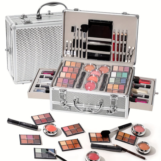 106pcs Ultimate Makeup Gift Set with Eyeshadow, Lipstick, Blush & More - Includes Brushes, Liners & Tools for Professional & Personal Use - Versatile Shades for All Seasons