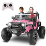 Kids 24V Ride on Car Truck with Remote Control - 2 Seater Electric Jeeps Car, 2x200W Motor, Spring Suspension, 3 Speeds, Pink