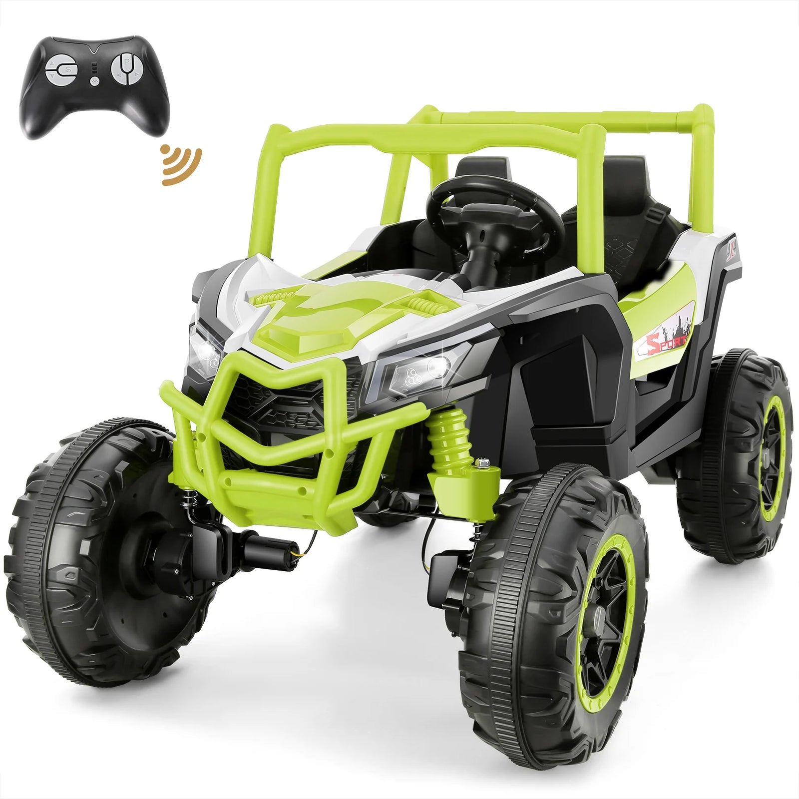 4WD 24V Ride on Toys 2 XL Seater Kids Ride on Cars, 4*200W Motor, Electric Off-Road UTV 7AH Battery Powered 4-Wheeler Vehicle