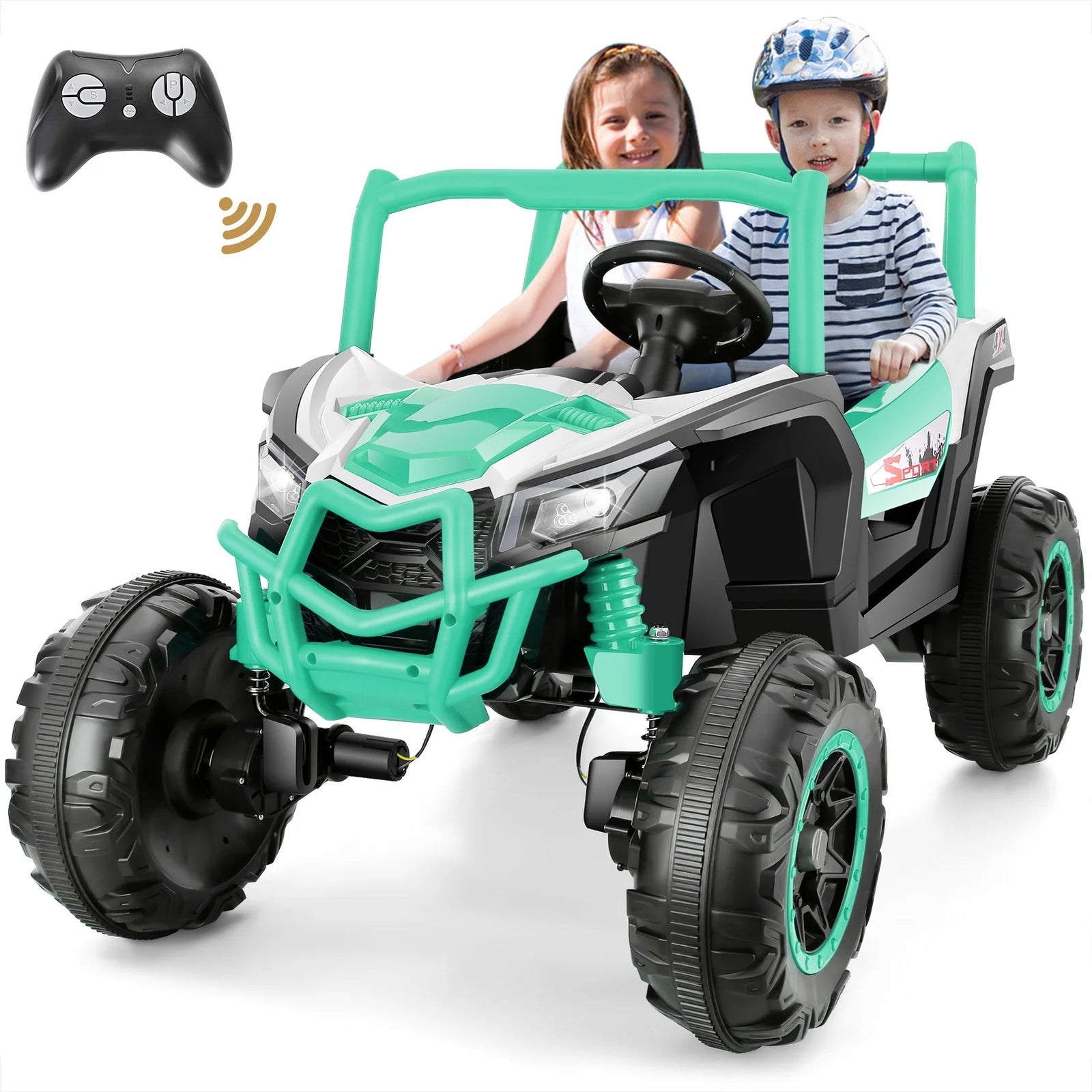 4WD 24V Ride on Toys 2 XL Seater Kids Ride on Cars, 4*200W Motor, Electric Off-Road UTV 7AH Battery Powered 4-Wheeler Vehicle