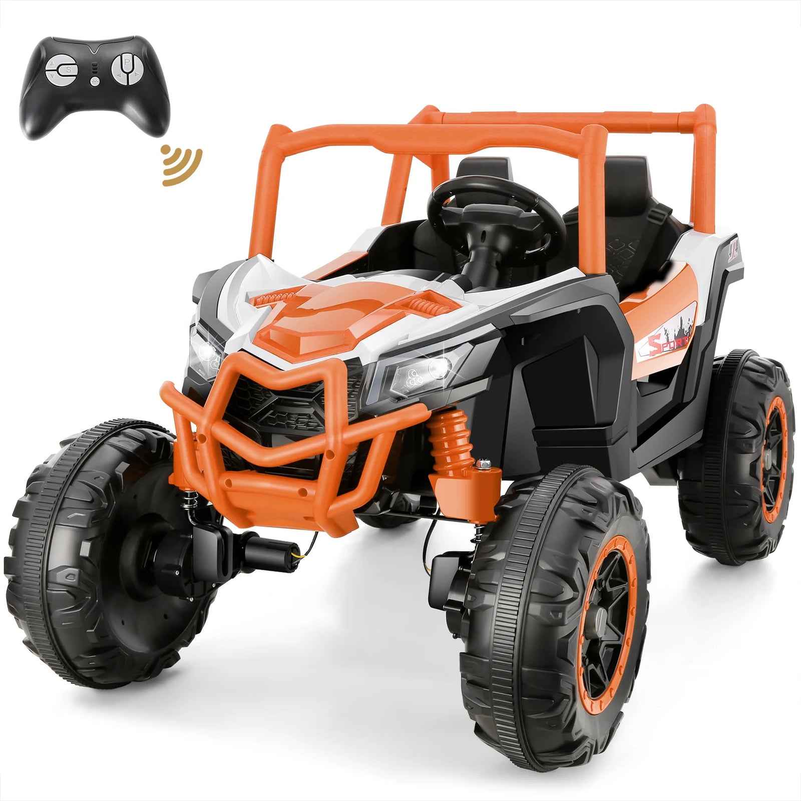 4WD 24V Ride on Toys 2 XL Seater Kids Ride on Cars, 4*200W Motor, Electric Off-Road UTV 7AH Battery Powered 4-Wheeler Vehicle