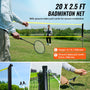 VEVOR Badminton Net Set, Outdoor Backyard Beach Park Badminton Net, Portable Badminton Equipment Set, Adults Kids Badminton Net with Poles, Carrying Bag, 4 Iron Rackets, and 3 Nylon Shuttlecocks