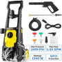 VEVOR Electric Power Washer, 2000 PSI, Max 1.65 GPM Pressure Washer w/ 30 ft Hose & Reel, 5 Quick Connect Nozzles, Foam Cannon, Portable to Clean Patios, Cars, Fences, Driveways, ETL Listed