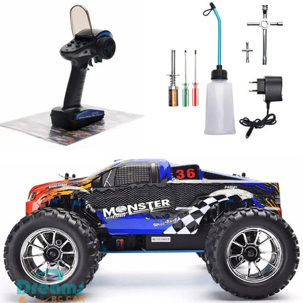 HSP RC Car 1:10 Scale Two Speed Off Road Monster Truck Nitro Gas Power 4wd Remote Control Car High Speed Hobby Racing RC Vehicle