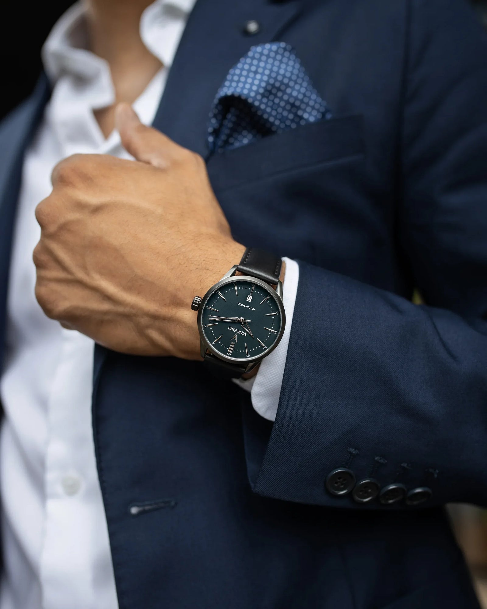 Vincero Icon Automatic - GUNMETAL/SLATE BLUE