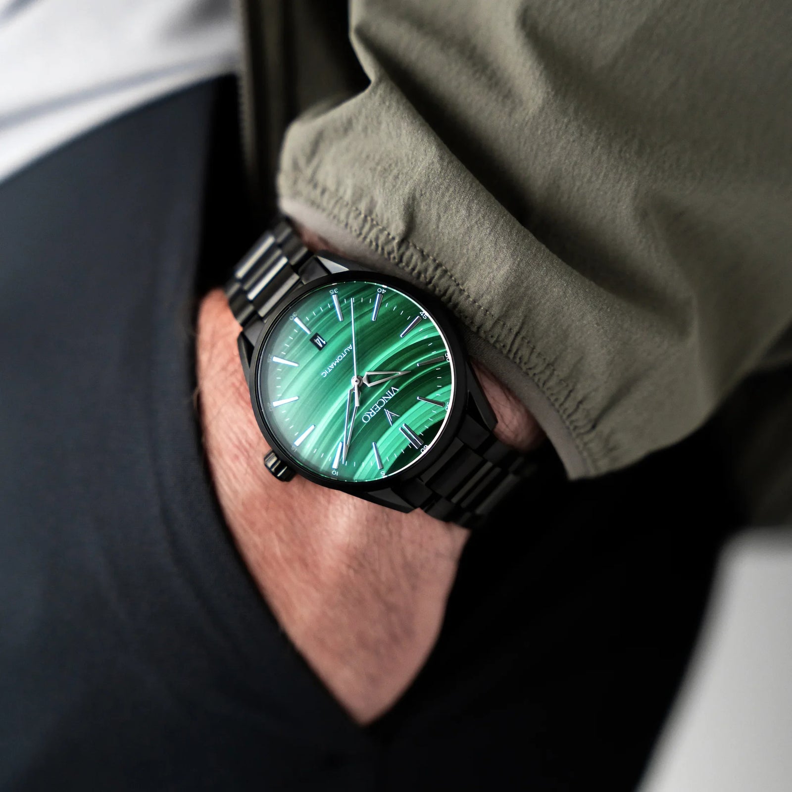 Vincero Icon Automatic - BLACK MALACHITE