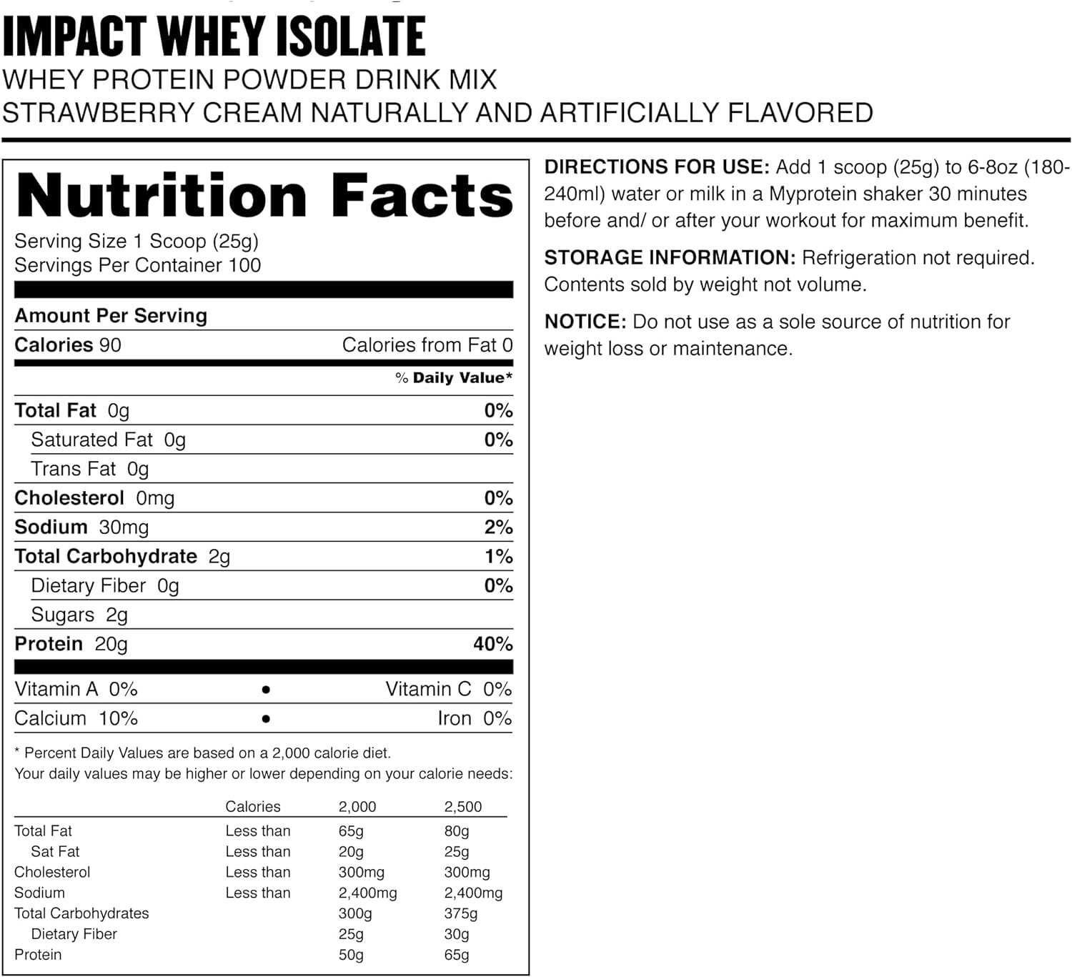 Myprotein Impact Whey Isolate Protein Powder (Strawberry, 5.5 Pound (Pack of 1))