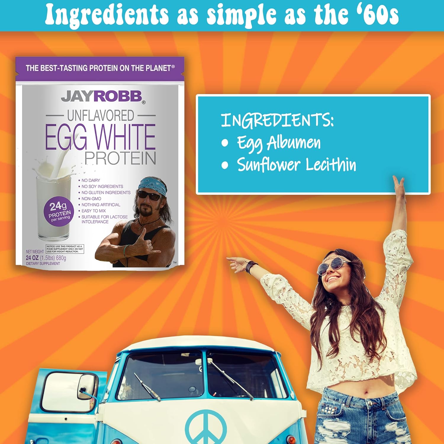 Jay Robb Unflavored Egg White Protein Powder