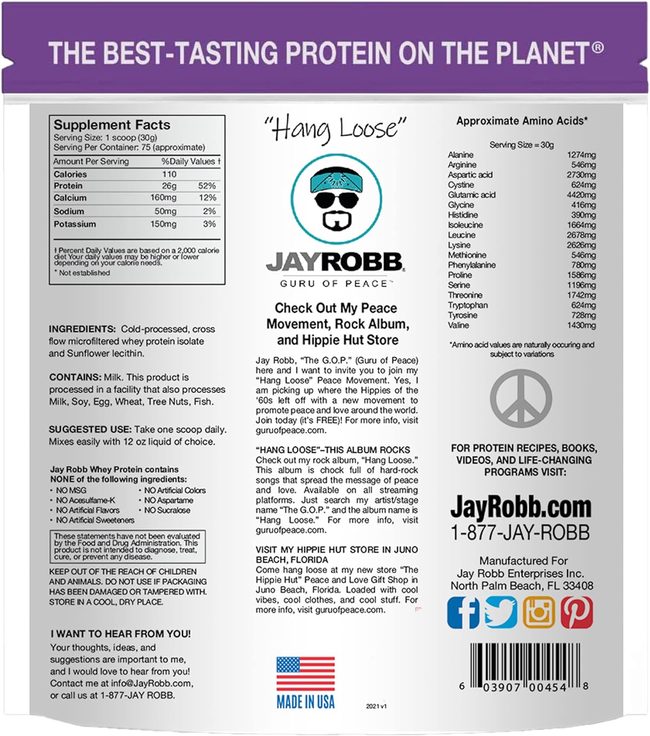 Jay Robb Whey Protein (Unflavored, 5 Pound (80 oz))