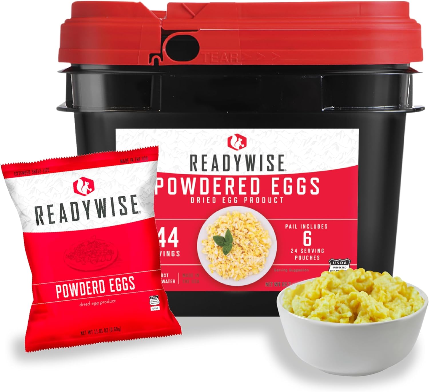 READYWISE Powdered Eggs, Dried Powdered Eggs Bucket