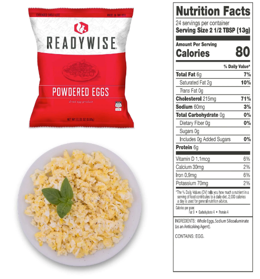 READYWISE Powdered Eggs, Dried Powdered Eggs Bucket