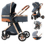 Luxury Baby Stroller 2 in 1 Foldable Stroller High landscape Newborn Baby Bassinet Puchair Lightweight baby cart with comfort