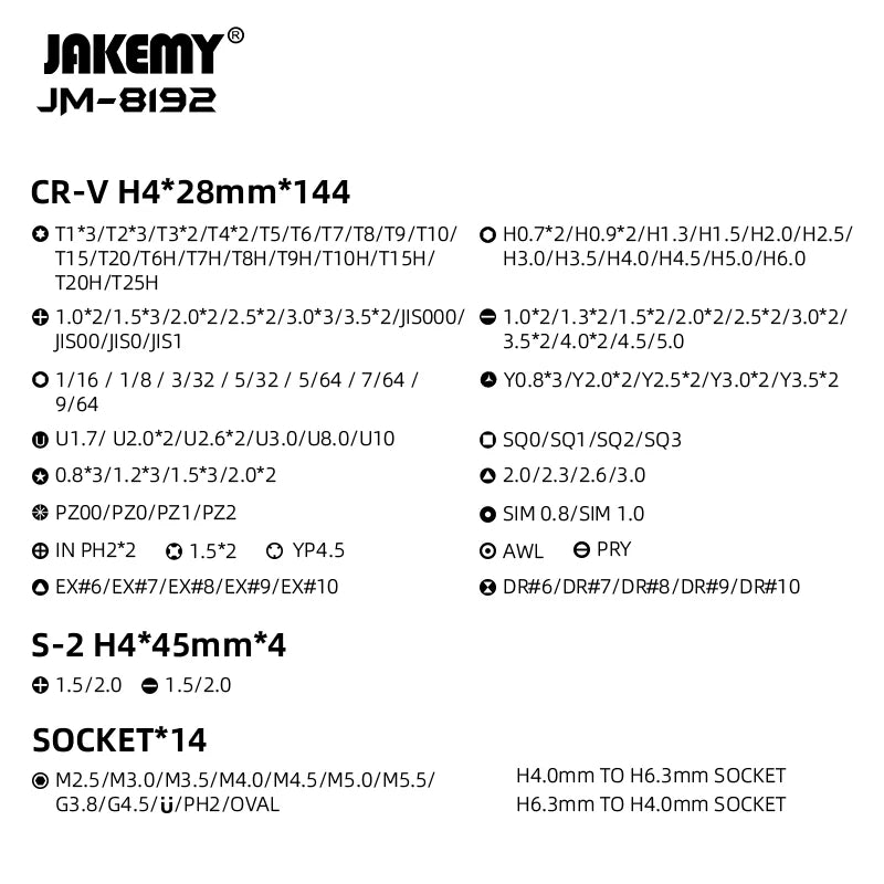 JAKEMY 180 in 1 Precision Magnetic Screwdriver Kit