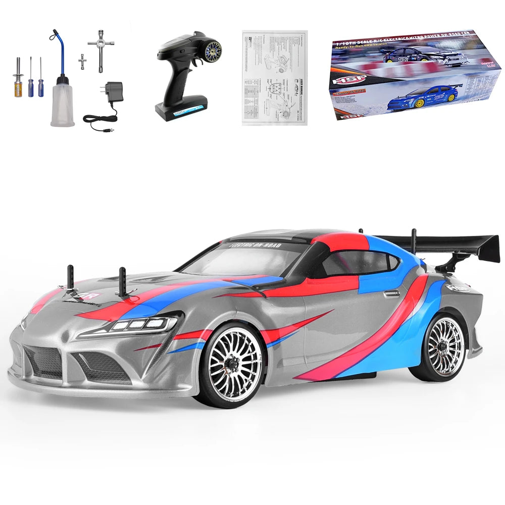 HSP Racing 1:10 On Road RC Car 4wd Two Speed Drift Vehicle Toys 4x4 Nitro Gas Power High Speed Hobby Remote Control Car