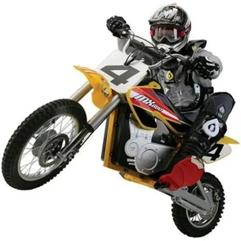 Razor MX650 Dirt Rocket Electric-Powered Dirt Bike with Authentic Motocross Dirt Bike Geometry High-Torque Chain-Driven Motor