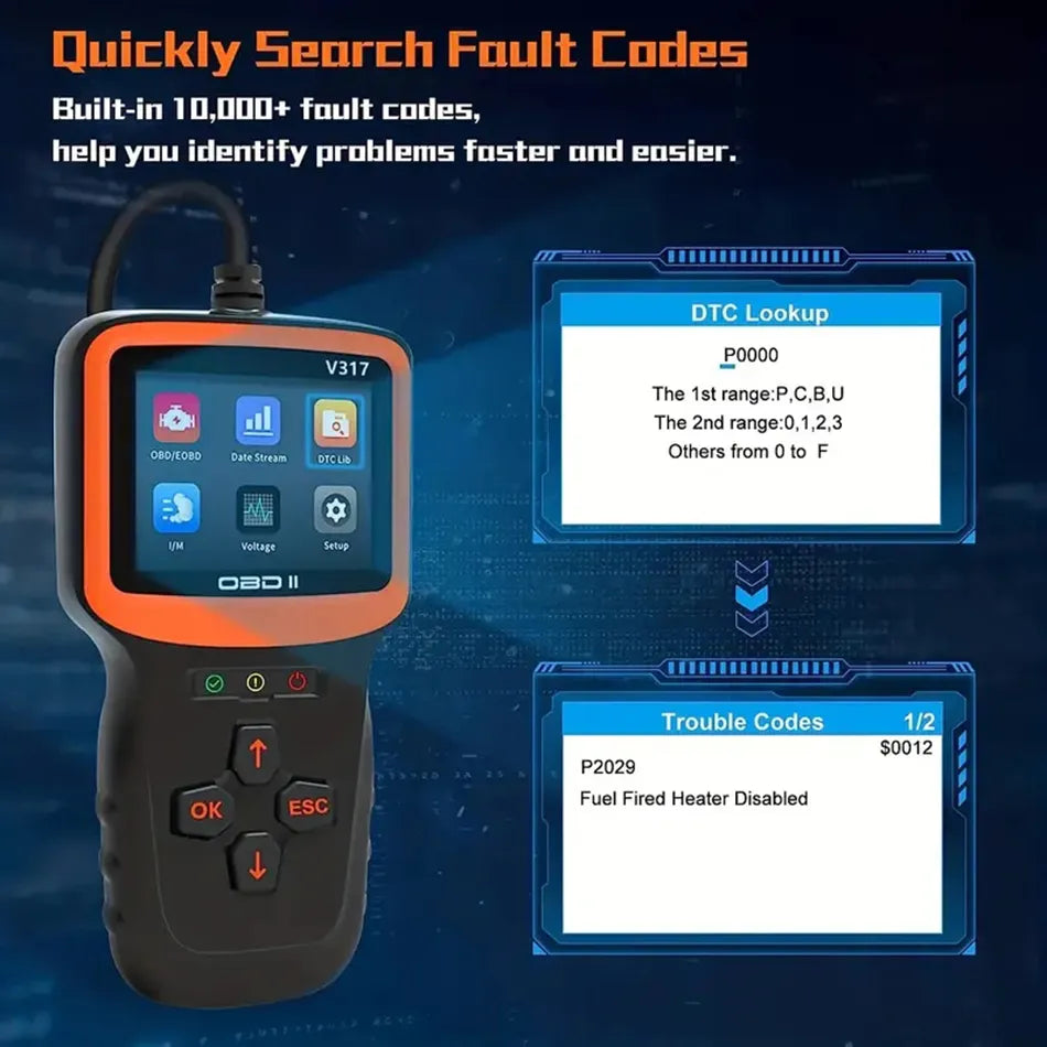 New OBD2 Scanner Professional Auto Engine System Diagnostic Lifetime Free Automotive DTC Lookup Code Reader Car Diagnostic Tool