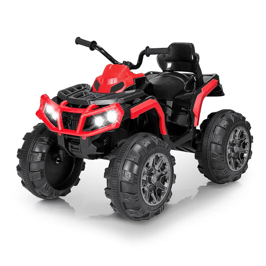 24V Battery Powered Kids ATV, Ride On Electric Car with Bluetooth, MP3, LED Headlights, Spring Damper System for Boys and Girls