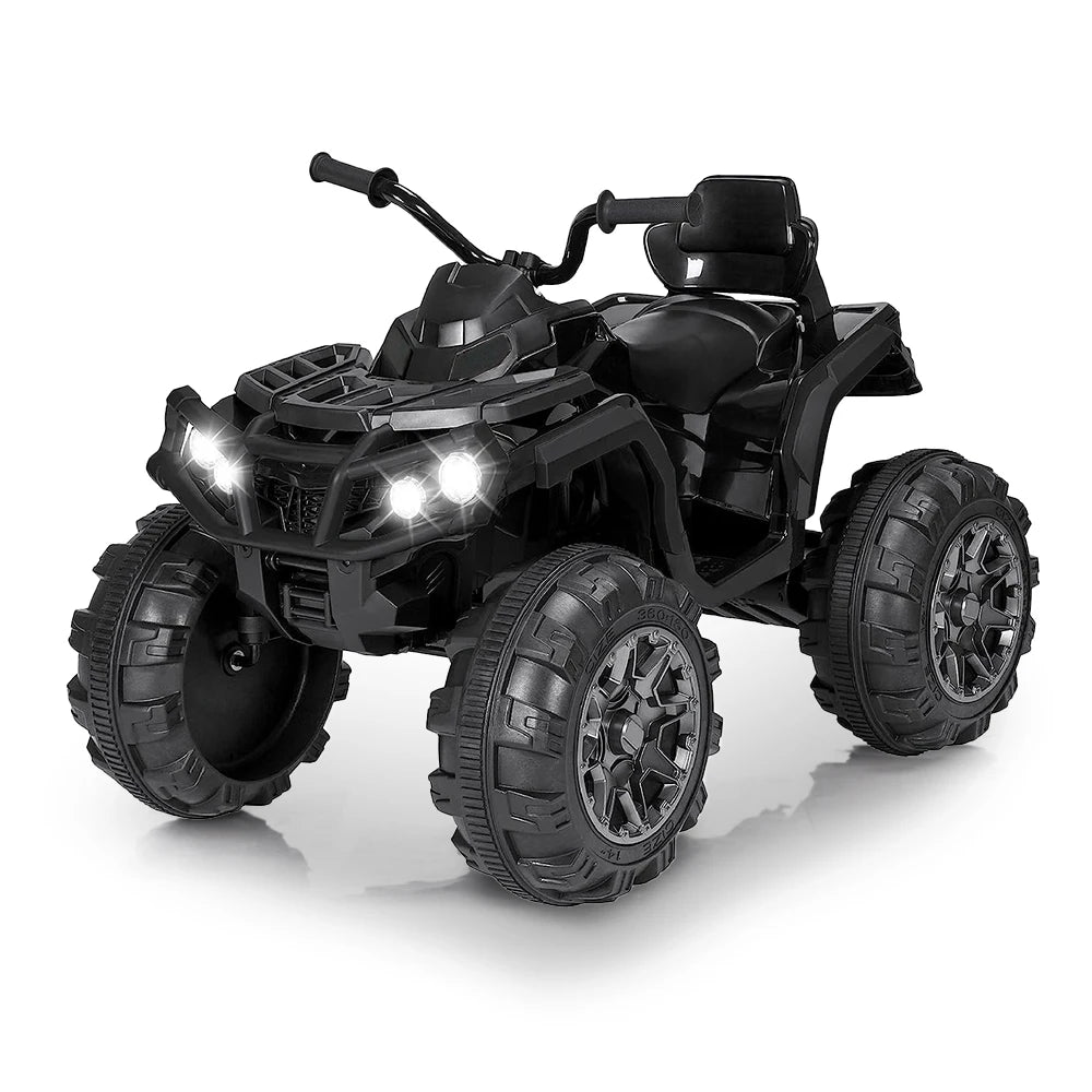 24V Battery Powered Kids ATV, Ride On Electric Car with Bluetooth, MP3, LED Headlights, Spring Damper System for Boys and Girls