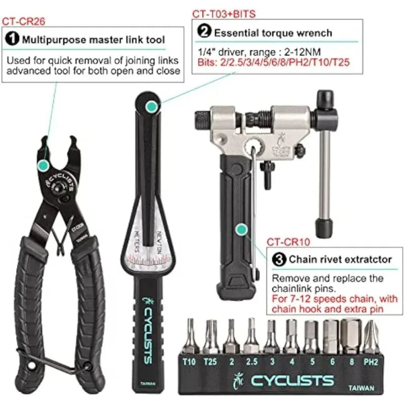 27 Piece Bike Tool Kit - Bike Tools Maintenance Repair Kit - Mountain - Road Bike Bicycle Repair Tool Kit With Storage Case