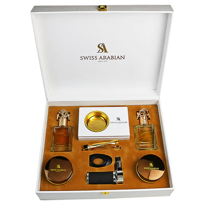 SWISS ARABIAN EXCLUSIVE COLLECTION - Perfume Giftset for Him - Includes Dukhoon Al Haram & Muattar Mumtaz - 7 pcs Set