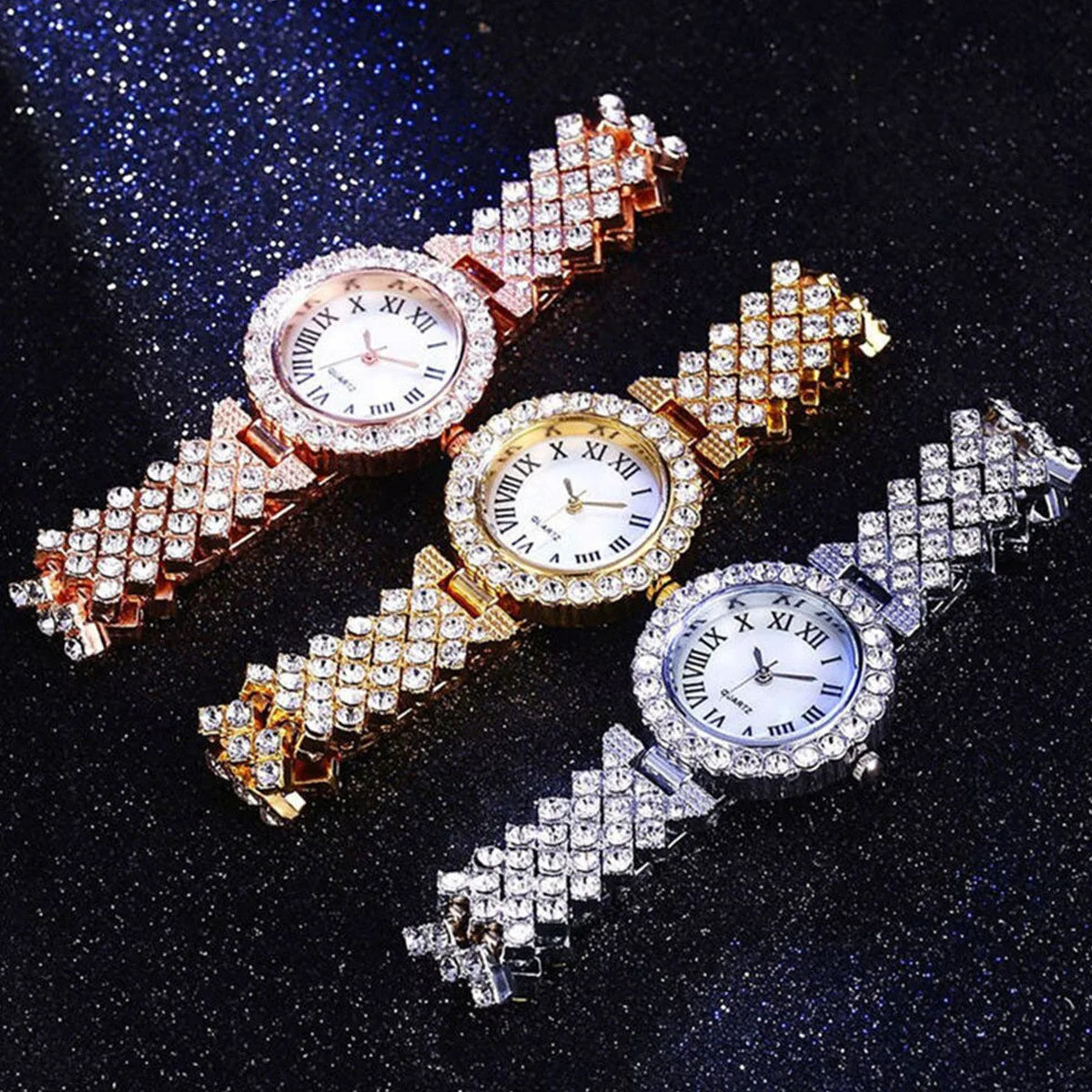 Luxury Watch For Women, Bracelet Set Diamond Steel Band