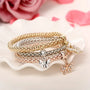 3Pcs Set Owl Crystal Heart Bracelet - Female Rhinestone - Wedding - Birthday - Anniversary or Valentine Gift