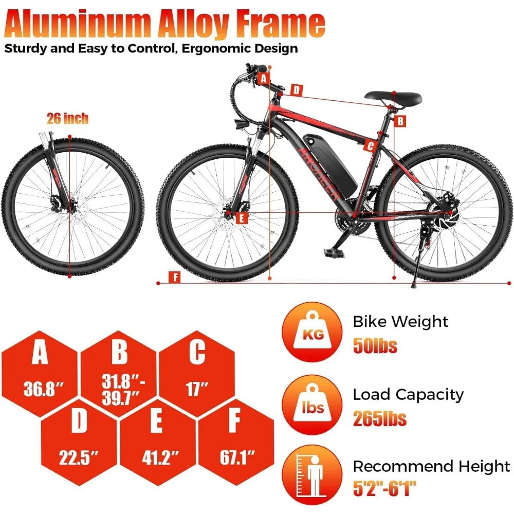 Electric Bike for Adults, Peak 750W Motor- Electric Mountain Bike，26" Sunshine Commuter Ebike- 21Speed Freight free