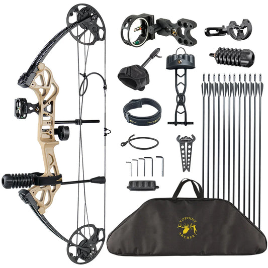 TOPOINT ARCHERY STRATING 28 Compound Bow - Hunting Bow And Arrow Package DL19-30" DW19-70lbs Archery Bow Kits OEM/ODM