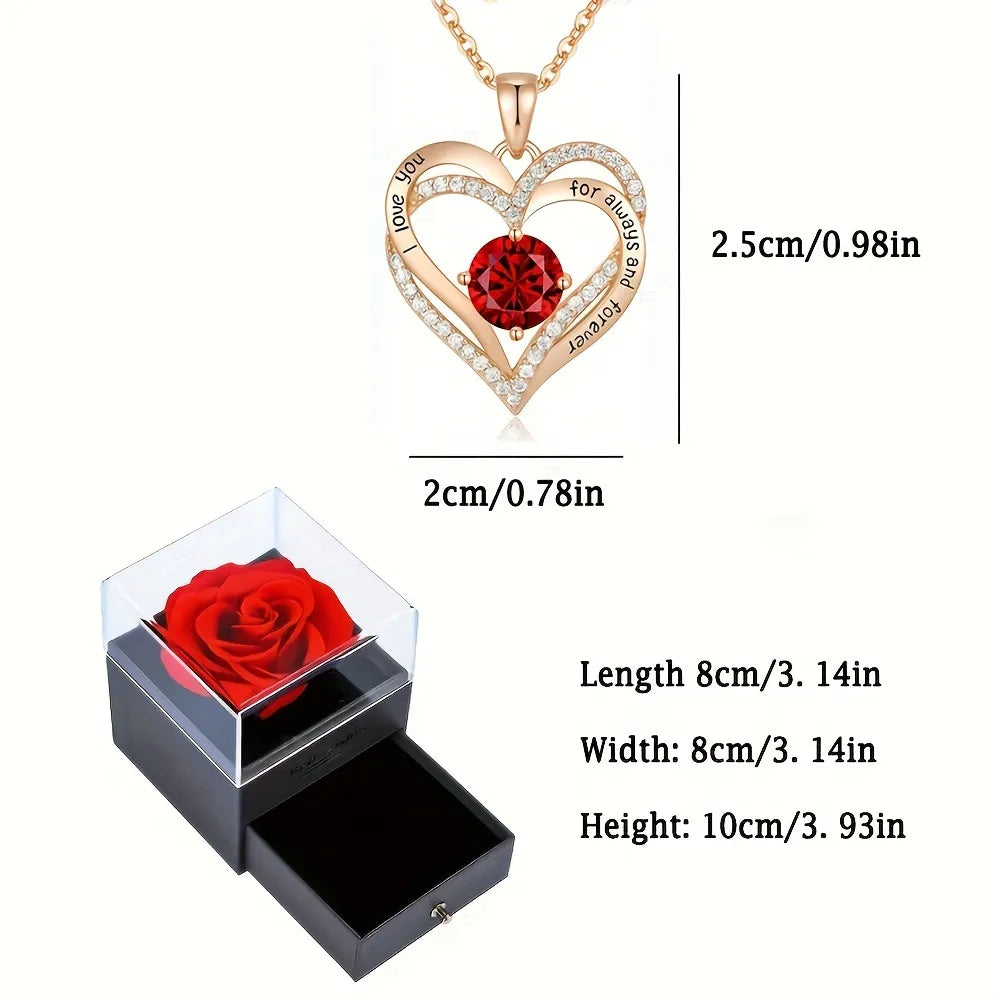 Luxury Red Zircon Pendant Necklace, a perfect fit for your Valentine