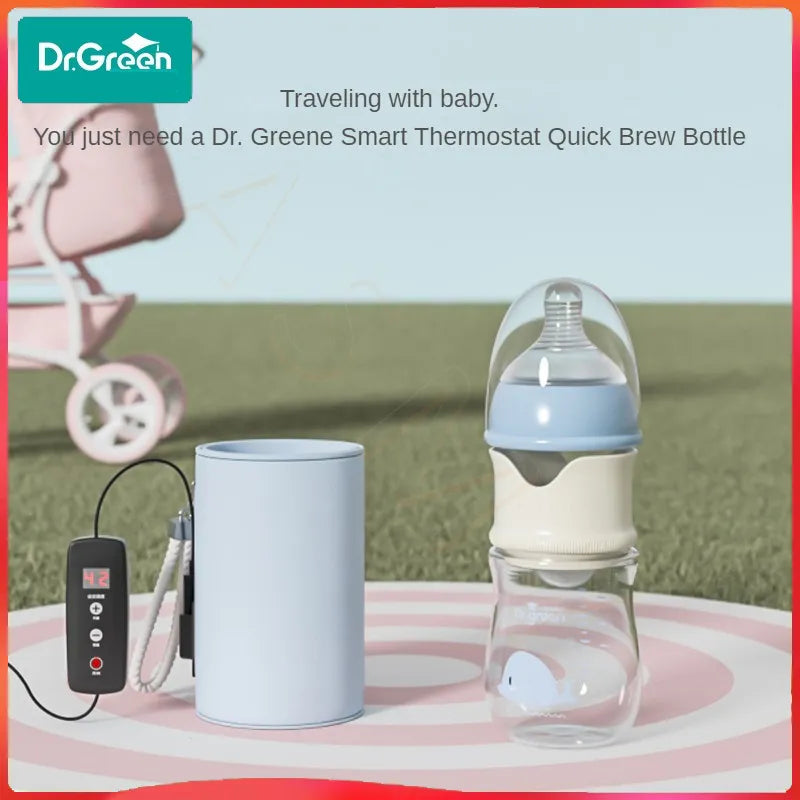Dr. Green Smart Thermostat Newborn Baby Bottle, Fast milk filling Removable/Washable