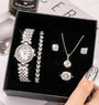 Fashion Luxury Watch Full Crystal 5 Pcs Gift Set for your Love