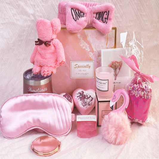 14pcs Gift Set for Women 350ml, Tumbler Rose Spa Gift Basket for Mothers, Sisters, Wives etc.