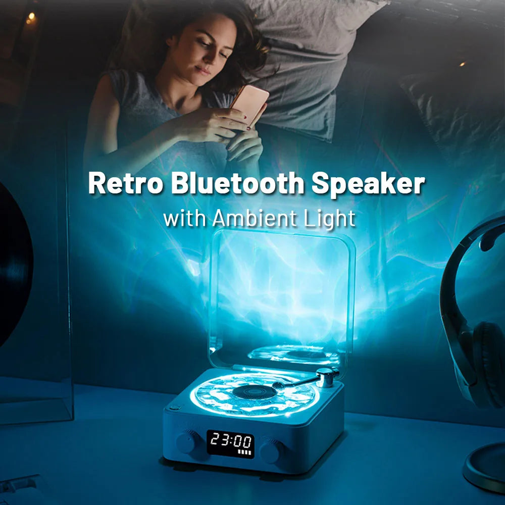 Mini Retro White Noise Bluetooth Speaker Portable Vintage Sleep Aid Bluetooth Speaker Subwoofer with RGB Light Support TF Card