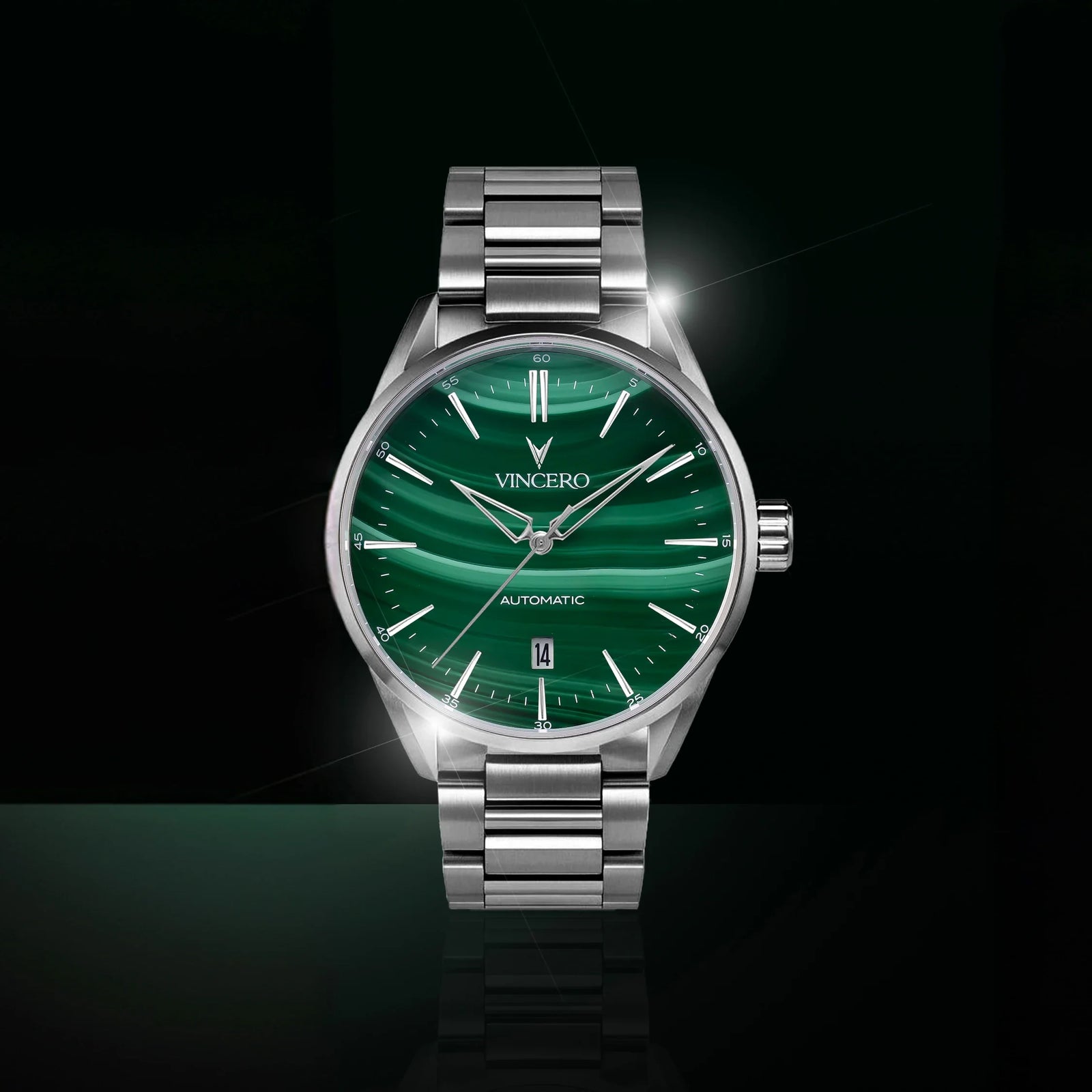 Vincero Icon Automatic - Silver Malachite