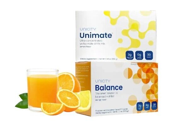 Unicity Feel Great System - Orange Balance - Lemon Ginger Unimate 30-Day Supply