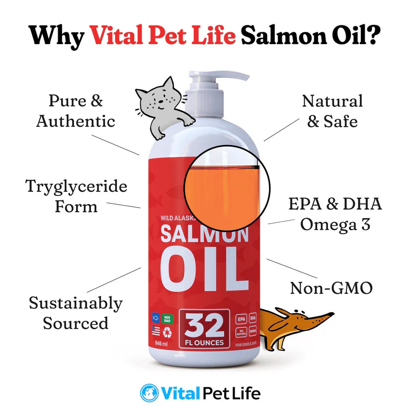 Vital Pet Life Salmon Oil for Dogs and Cats - 32oz