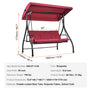 VEVOR 3-Seat Patio Swing Chair, Converting Canopy Swing, Outdoor Patio Porch with Adjustable Canopy, Removable Thick Cushion and Alloy Steel Frame, for Balcony, Backyard, Poolside, Burgundy