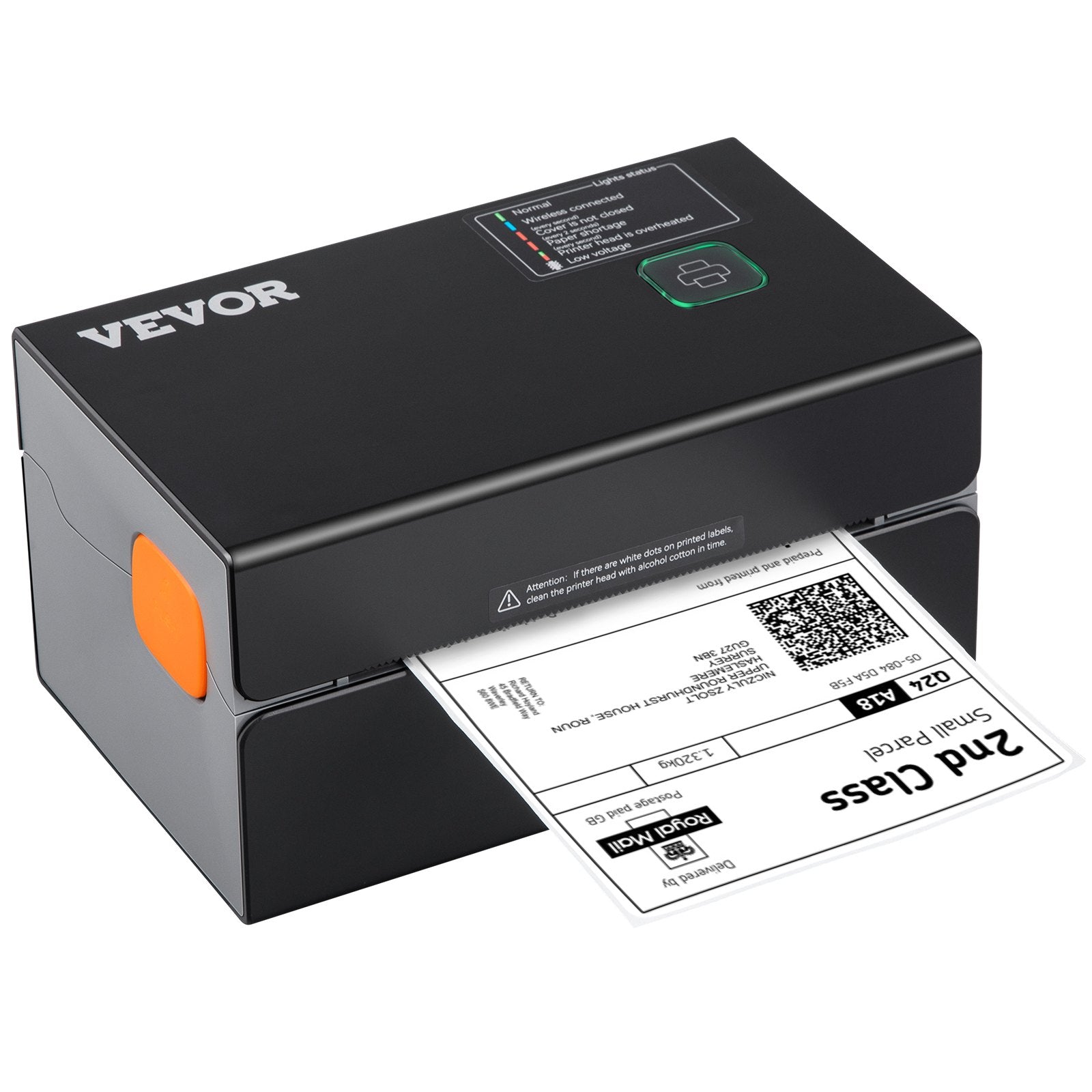 VEVOR 300DPI Bluetooth Thermal Label Printer w/Auto Recognition & Rohm Printer Head, Wireless Shipping Label Printer for 1.57" - 4.25" Width Labels,Thermal Printer Supports Shipping, Barcode, Household Labels and More